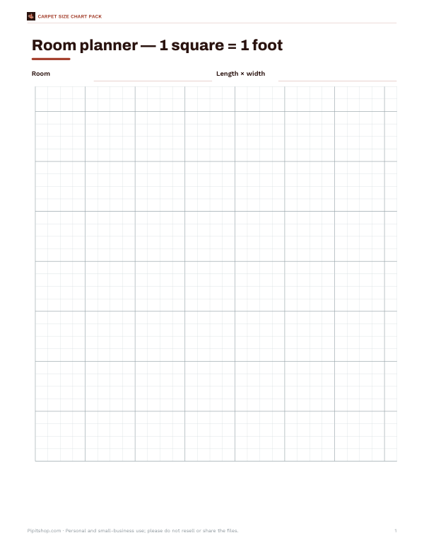 Preview of Printable Room Planner Grid